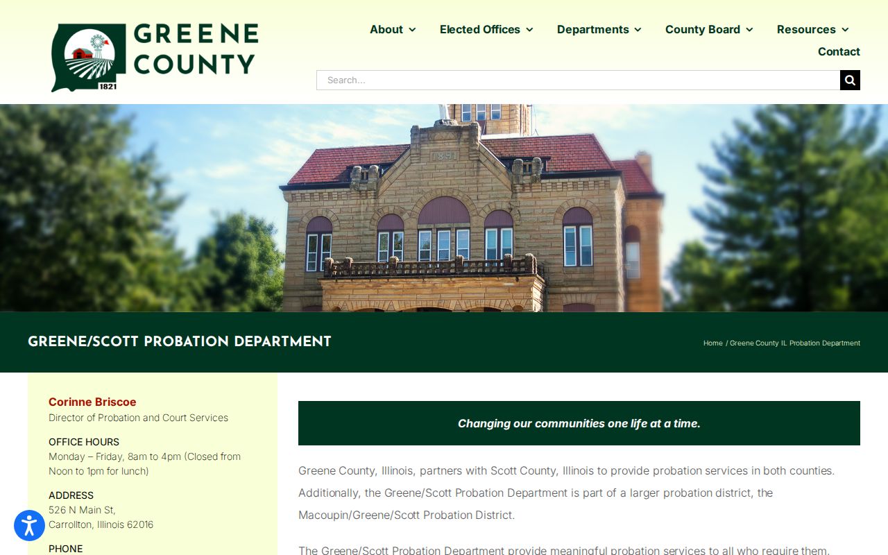 Greene County criminal history probation office information